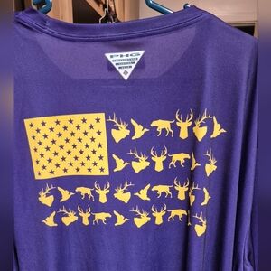 LSU Columbia Purple and Yellow 2XL Graphic Shirt